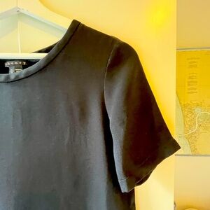 Theory silk black short sleeve tee.